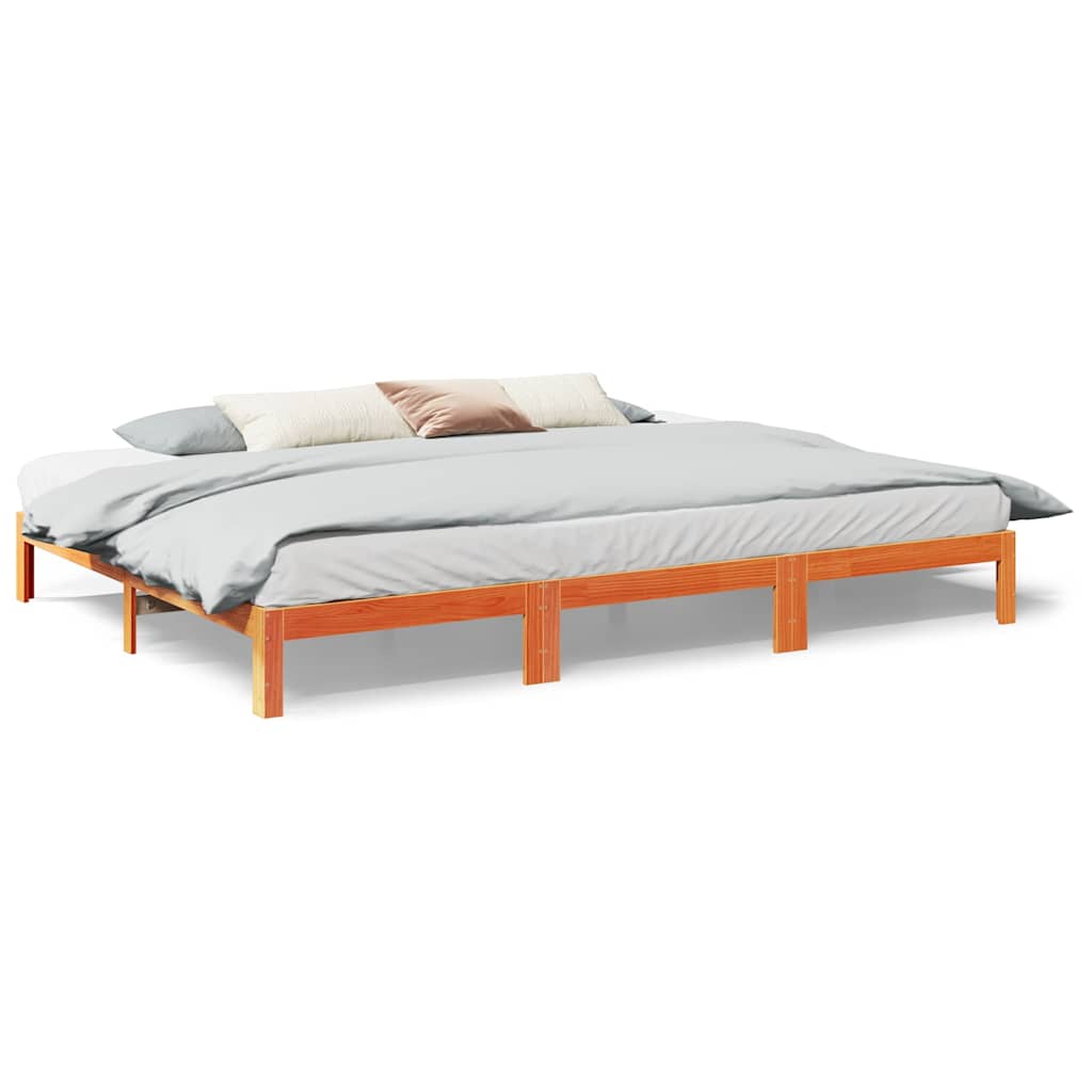 vidaXL Familienbett ohne Matratze Wachsbraun 240x200 cm Massivholz