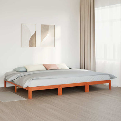 vidaXL Familienbett ohne Matratze Wachsbraun 240x200 cm Massivholz