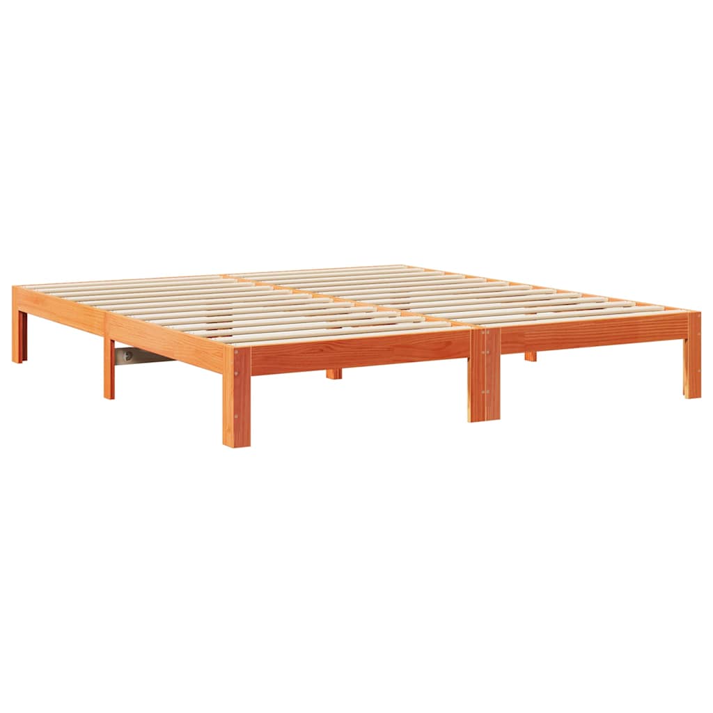 vidaXL Familienbett ohne Matratze Wachsbraun 240x200 cm Massivholz
