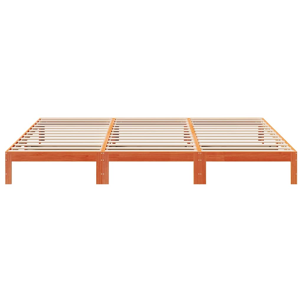 vidaXL Familienbett ohne Matratze Wachsbraun 240x200 cm Massivholz