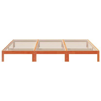 vidaXL Familienbett ohne Matratze Wachsbraun 240x200 cm Massivholz