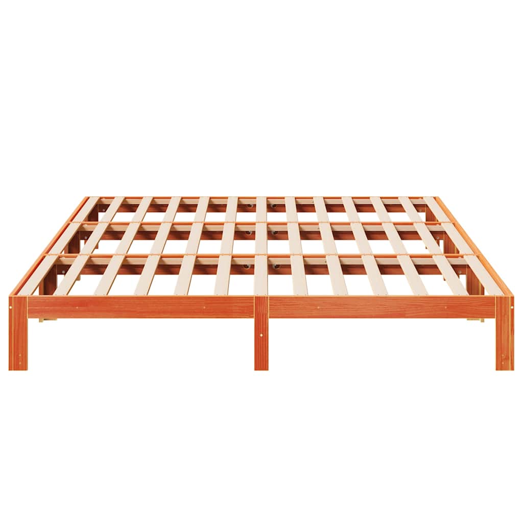 vidaXL Familienbett ohne Matratze Wachsbraun 240x200 cm Massivholz