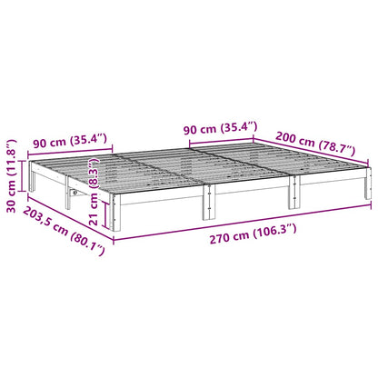vidaXL Lit familial sans matelas 270x200 cm Bois de pin massif