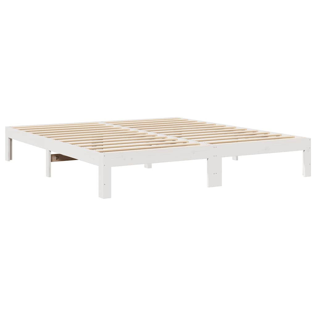 vidaXL Familienbett ohne Matratze Weiß 270x200 cm Massivholz Kiefer