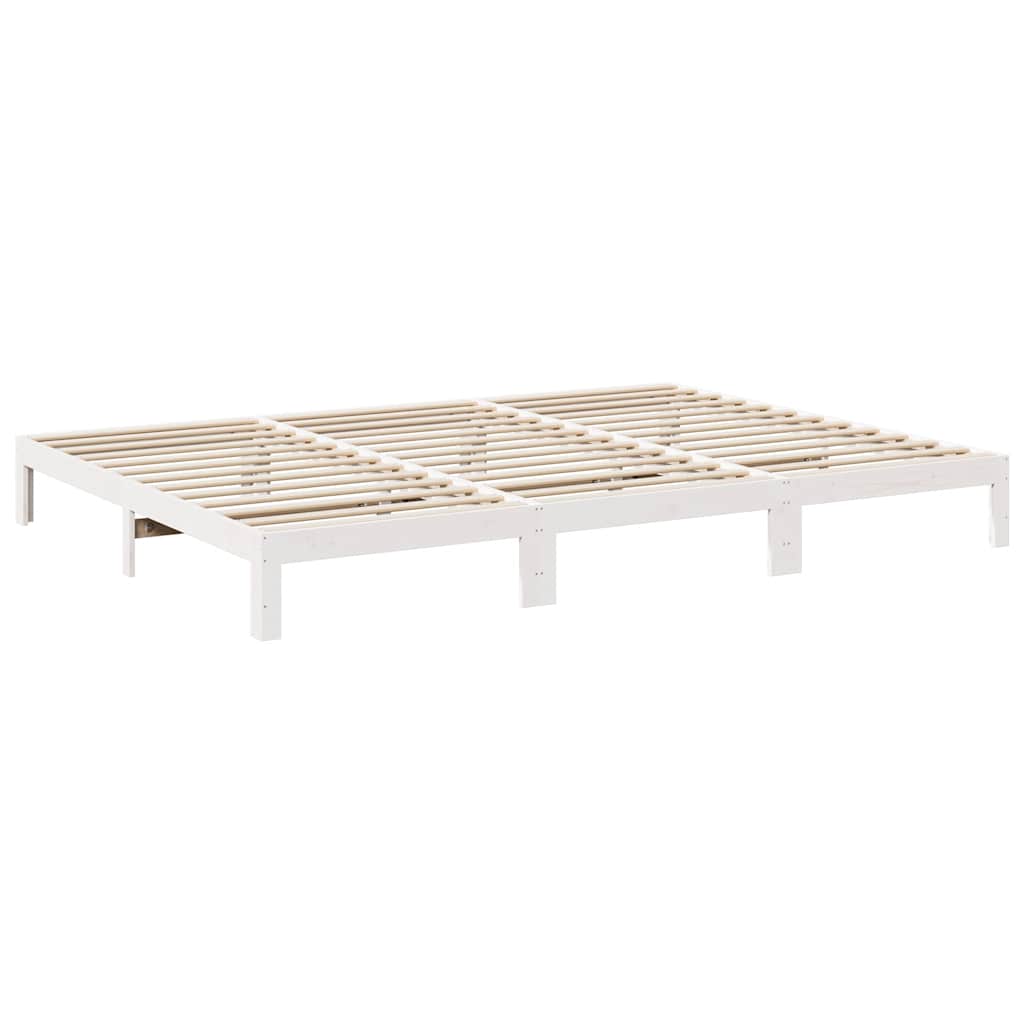 vidaXL Familienbett ohne Matratze Weiß 270x200 cm Massivholz Kiefer