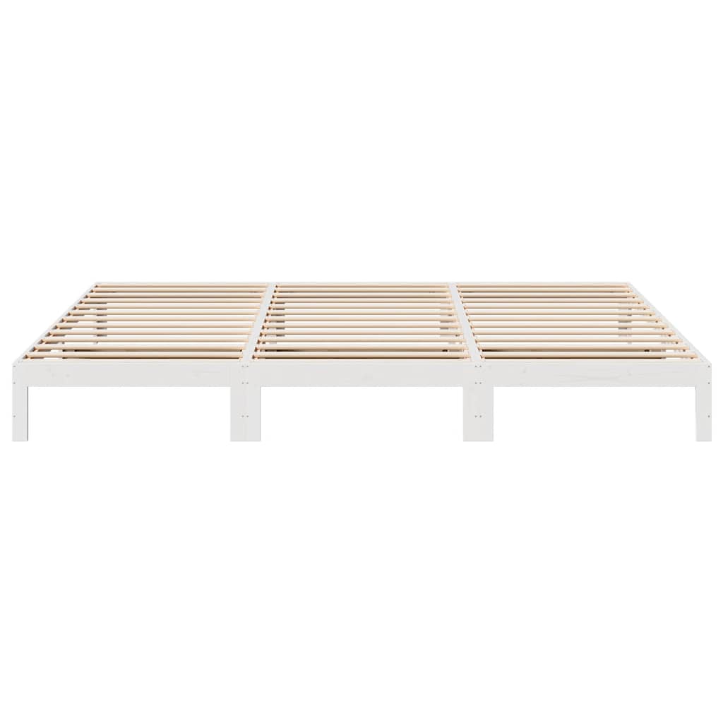 vidaXL Familienbett ohne Matratze Weiß 270x200 cm Massivholz Kiefer