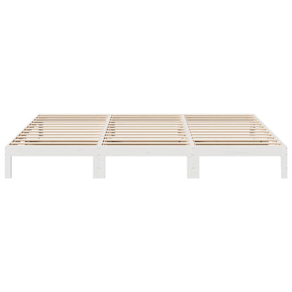 vidaXL Familienbett ohne Matratze Weiß 270x200 cm Massivholz Kiefer