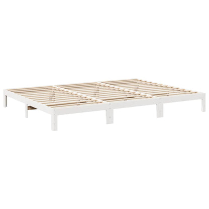 vidaXL Familienbett ohne Matratze Weiß 270x200 cm Massivholz Kiefer