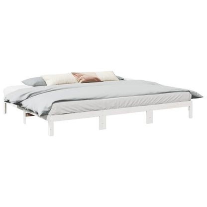 vidaXL Familienbett ohne Matratze Weiß 270x200 cm Massivholz Kiefer