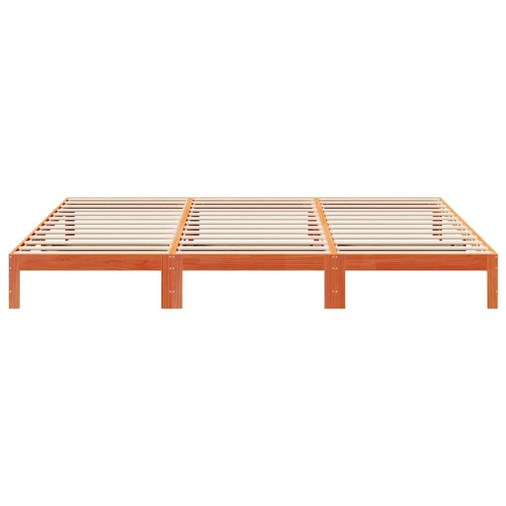 vidaXL Familienbett ohne Matratze Wachsbraun 270x200 cm Massivholz