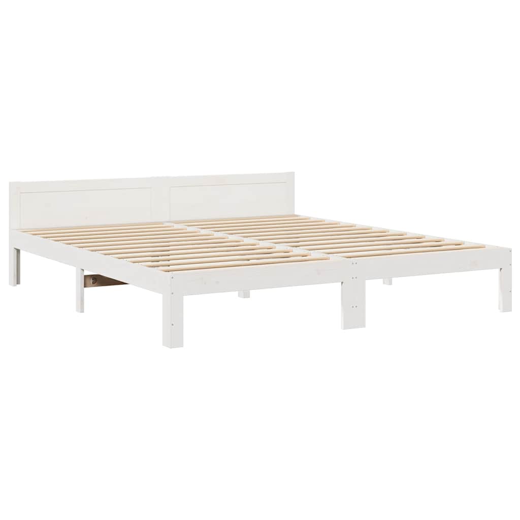 vidaXL Familienbett ohne Matratze Weiß 240x200 cm Massivholz Kiefer