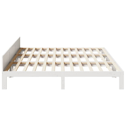 vidaXL Familienbett ohne Matratze Weiß 240x200 cm Massivholz Kiefer