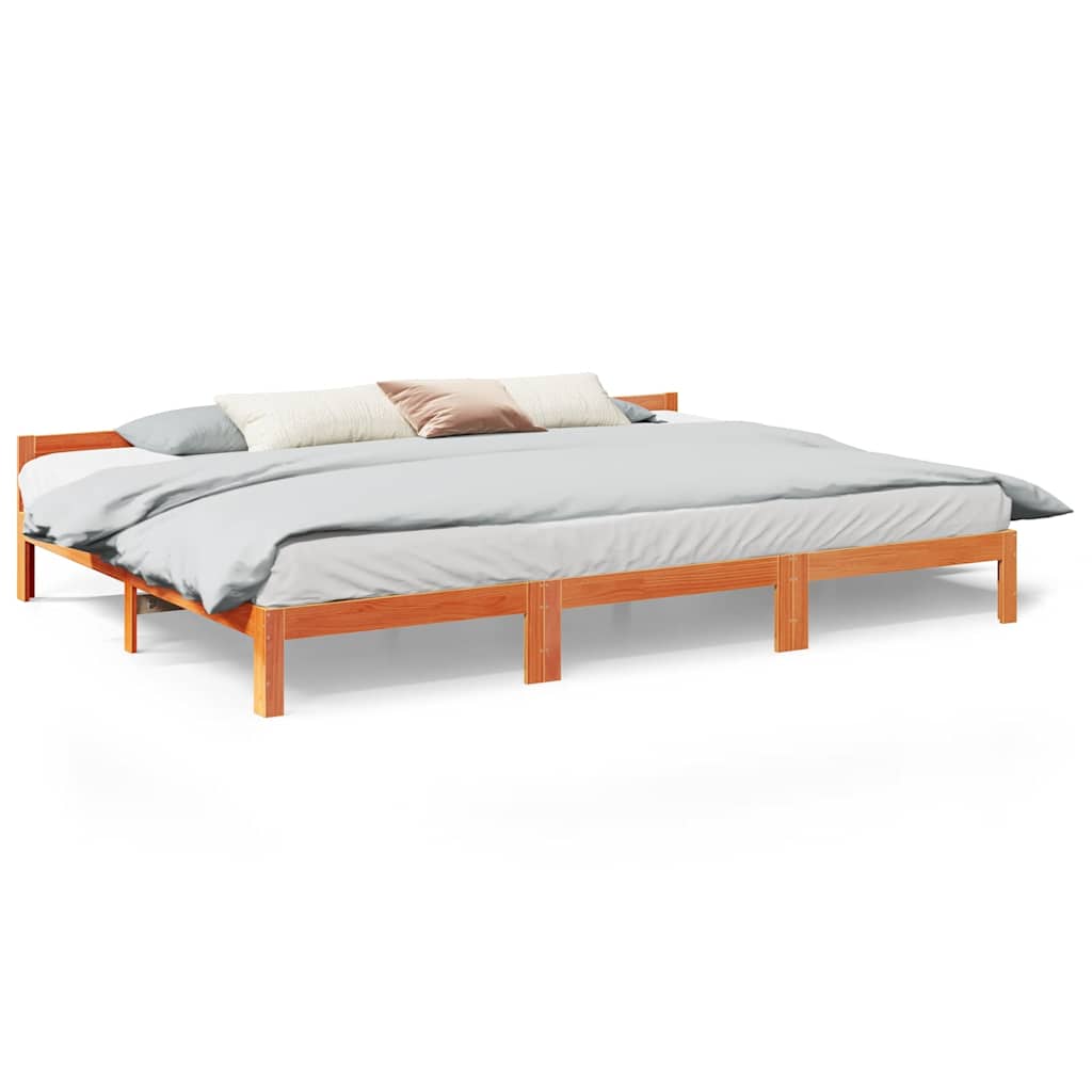 vidaXL Familienbett ohne Matratze Wachsbraun 240x200 cm Massivholz