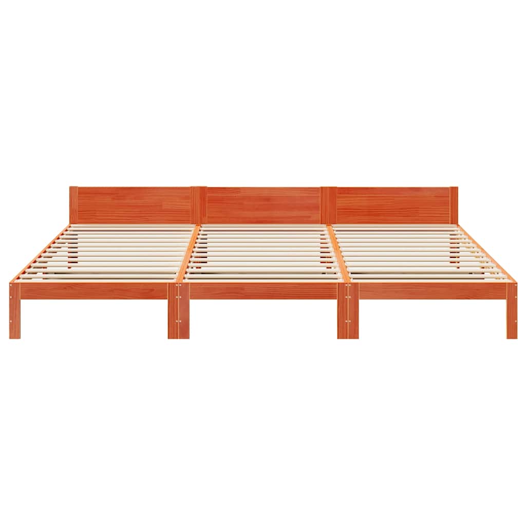 vidaXL Familienbett ohne Matratze Wachsbraun 240x200 cm Massivholz