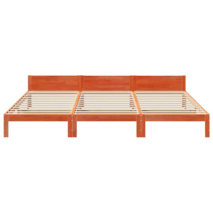 vidaXL Familienbett ohne Matratze Wachsbraun 240x200 cm Massivholz