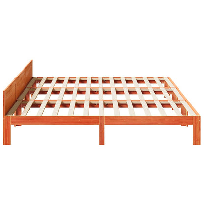 vidaXL Familienbett ohne Matratze Wachsbraun 240x200 cm Massivholz