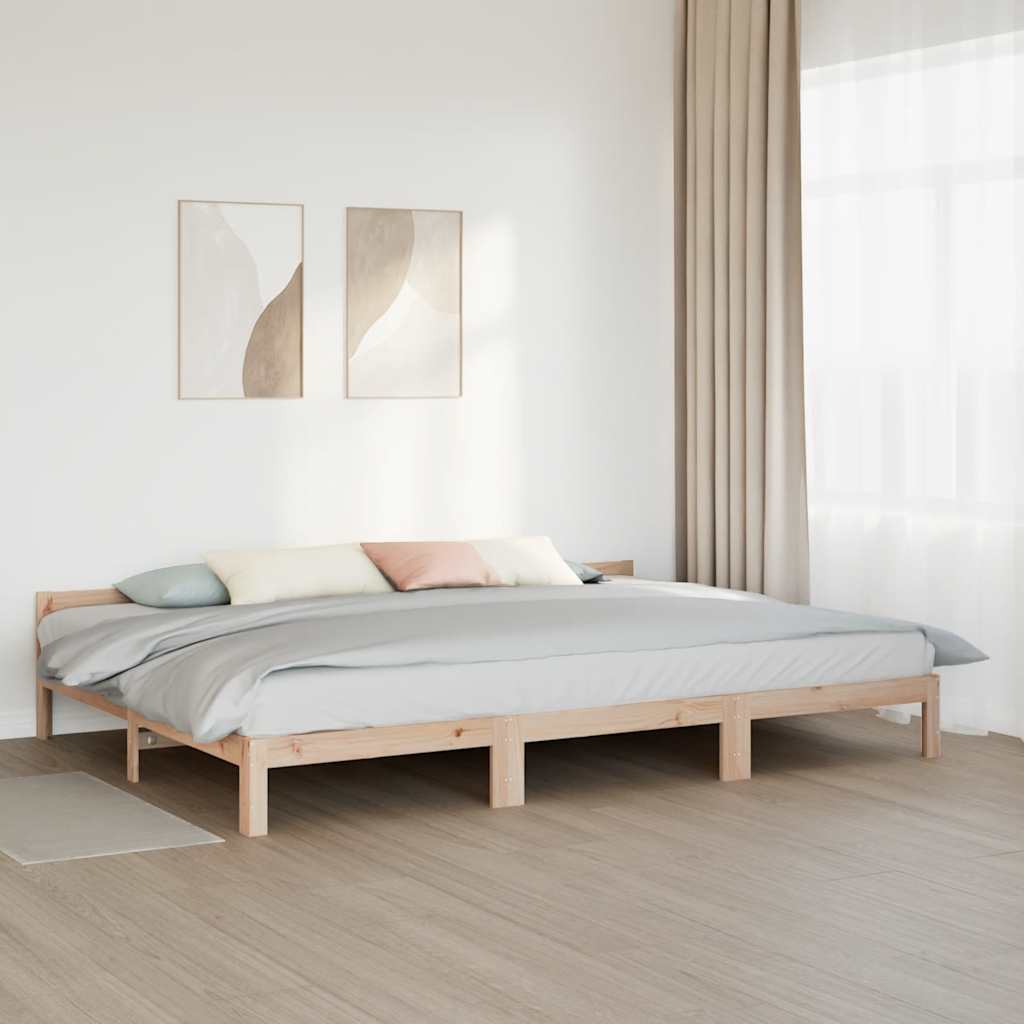 vidaXL Familienbett ohne Matratze 270x200 cm Massivholz Kiefer