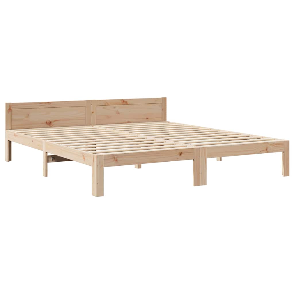 vidaXL Familienbett ohne Matratze 270x200 cm Massivholz Kiefer