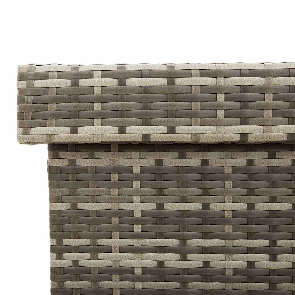 Gartentruhe mit Rollen Grau 110x55x73 cm Poly Rattan