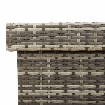 Gartentruhe mit Rollen Grau 110x55x73 cm Poly Rattan