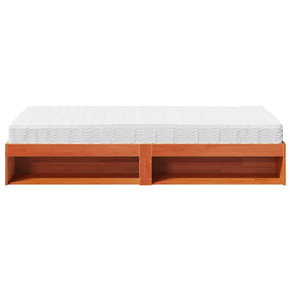 vidaXL Tagesbett mit Matratze Wachsbraun 100x200 cm Massivholz Kiefer