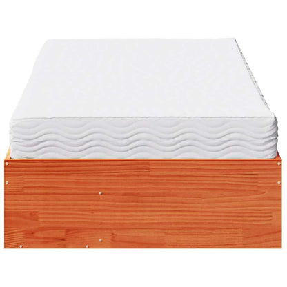 vidaXL Tagesbett mit Matratze Wachsbraun 90x200 cm Massivholz Kiefer