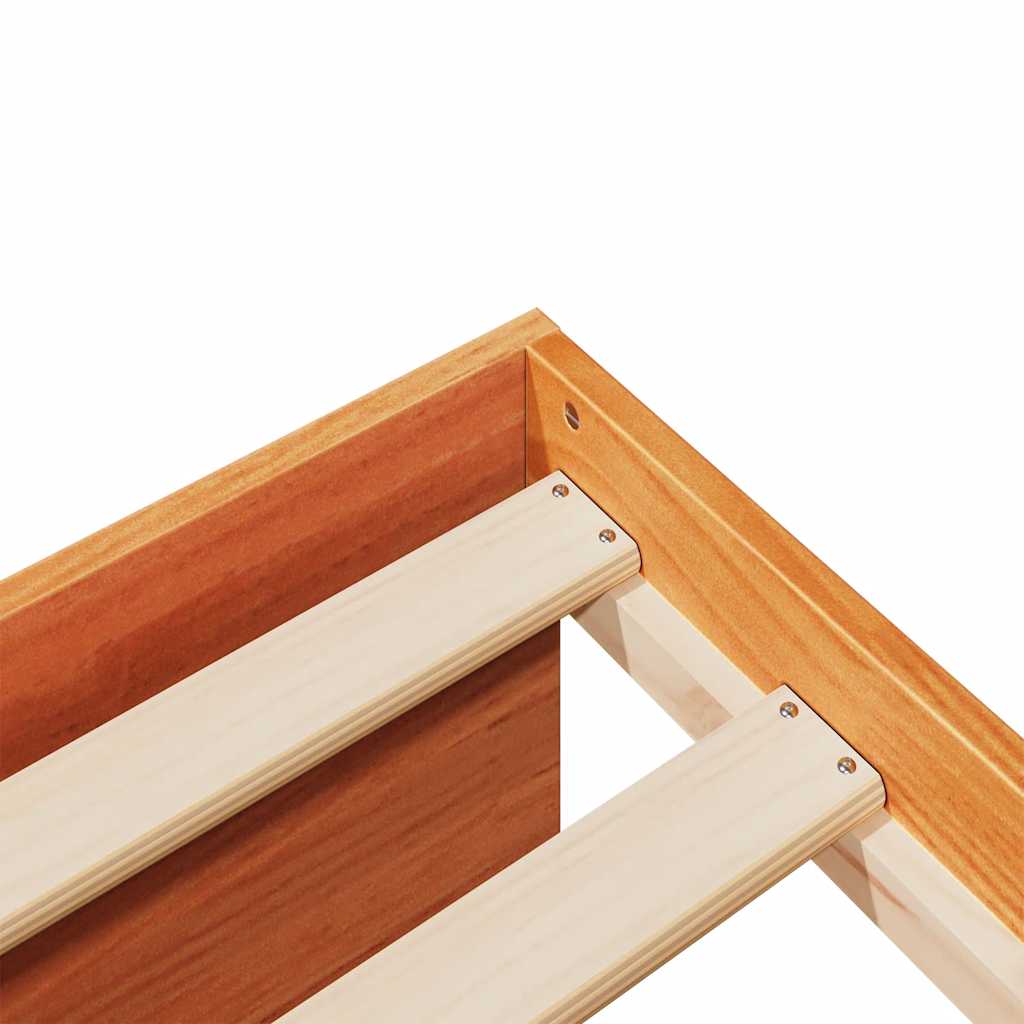 vidaXL Tagesbett mit Matratze Wachsbraun 90x200 cm Massivholz Kiefer