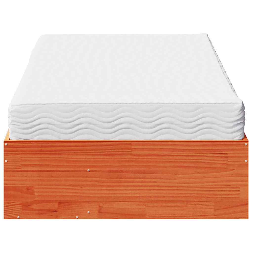 vidaXL Tagesbett mit Matratze Wachsbraun 90x190 cm Massivholz Kiefer