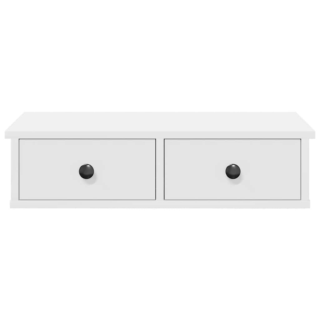 vidaXL Étagère murale avec tiroirs blanc 60x28x15 cm Bois d'ingénierie