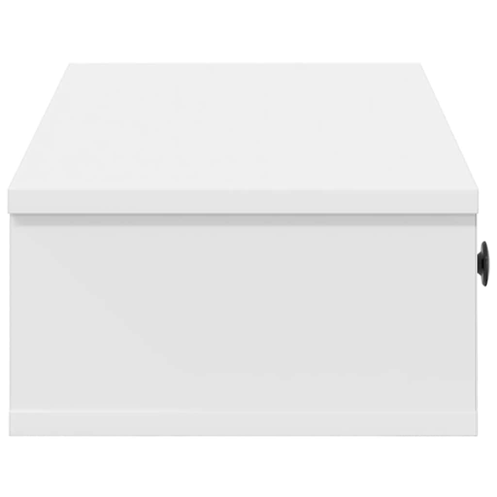 Wandregal mit Schubladen Weiß 60x28x15 cm Holzwerkstoff