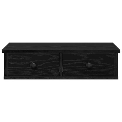 vidaXL Étagère murale avec tiroirs Noir 60x28x15 cm Bois d'ingénierie