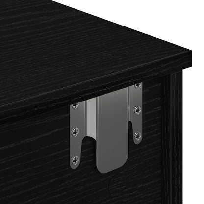 Wandregal mit Schubladen Schwarz 60x28x15 cm Holzwerkstoff