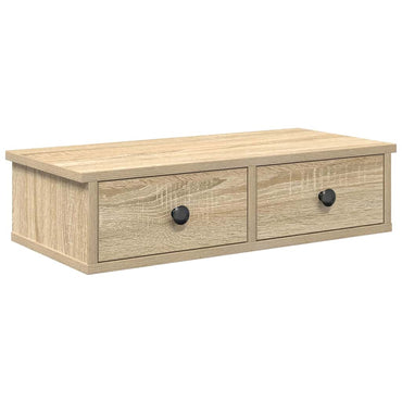 vidaXL Étagère murale avec tiroirs Chêne Sonoma 60x28x15 cm Bois d'ingénierie