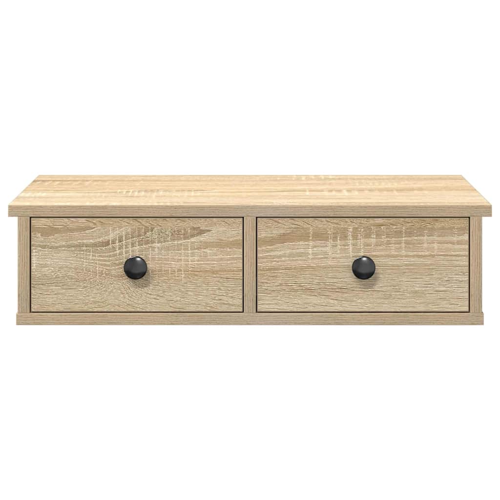 vidaXL Étagère murale avec tiroirs Chêne Sonoma 60x28x15 cm Bois d'ingénierie