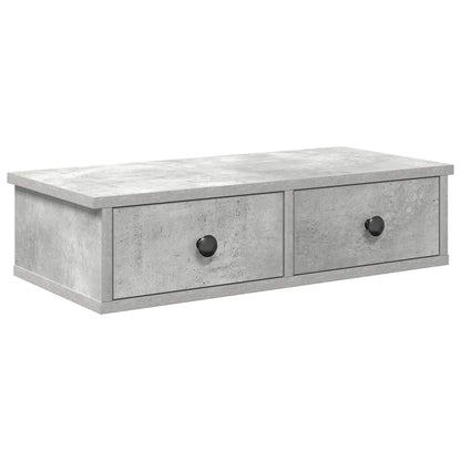 vidaXL Wandregal mit Schubladen Betongrau 60x28x15 cm Holzwerkstoff
