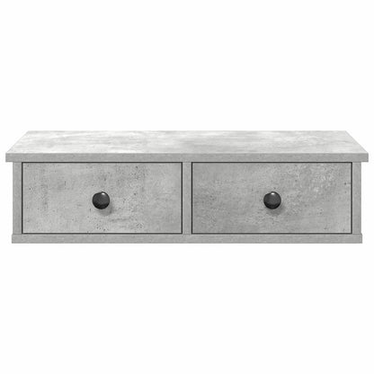 vidaXL Wandregal mit Schubladen Betongrau 60x28x15 cm Holzwerkstoff