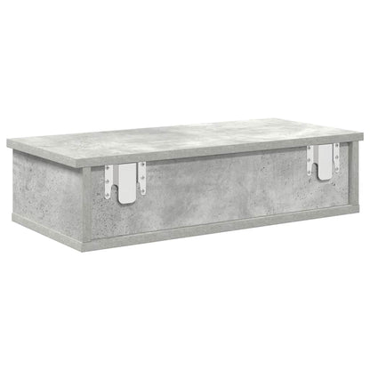 vidaXL Wandregal mit Schubladen Betongrau 60x28x15 cm Holzwerkstoff