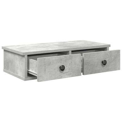 vidaXL Wandregal mit Schubladen Betongrau 60x28x15 cm Holzwerkstoff