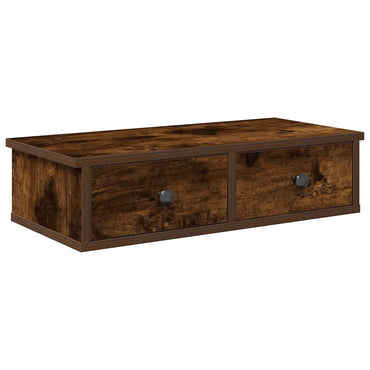 vidaXL Wandregal mit Schubladen Räuchereiche 60x28x15 cm Holzwerkstoff