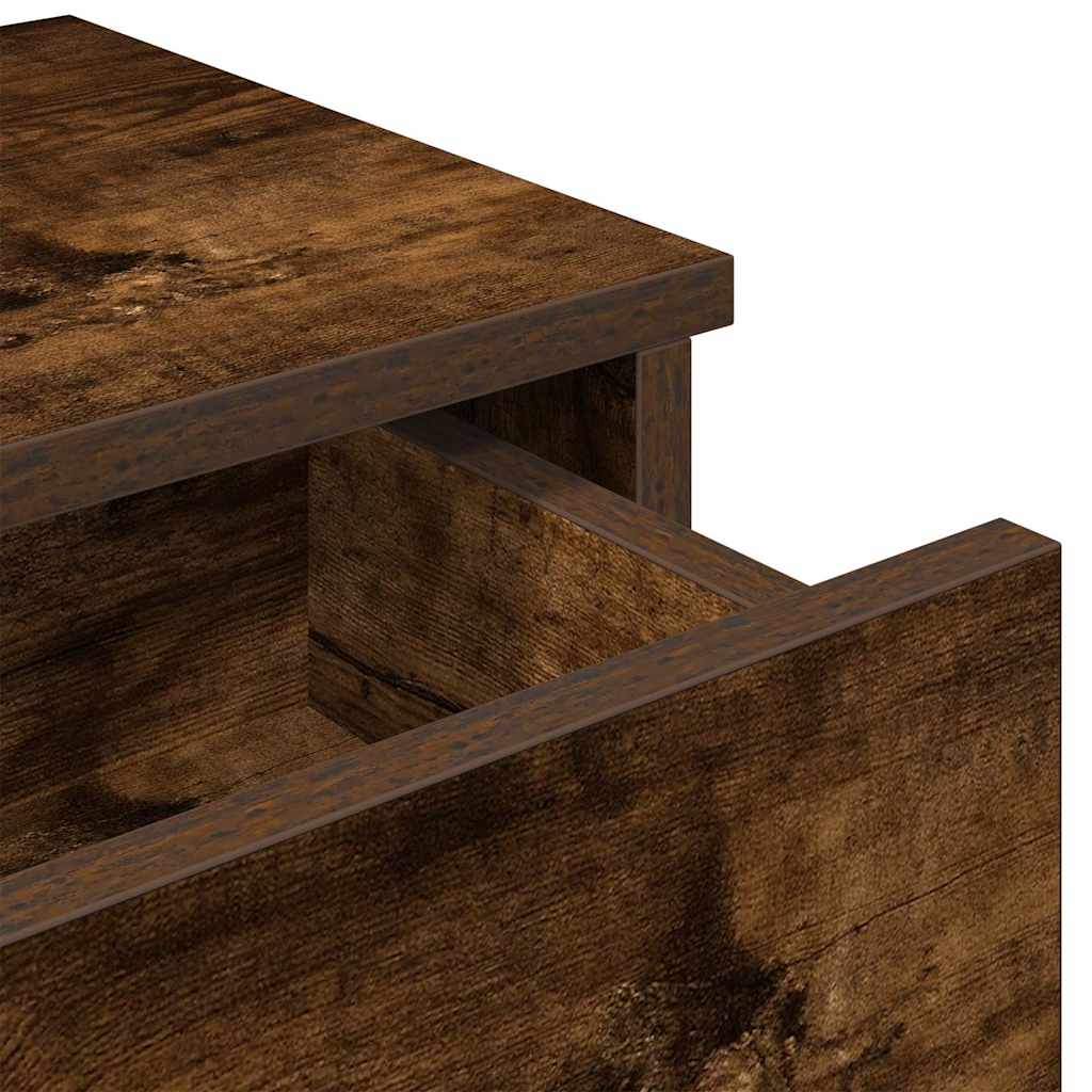 vidaXL Wandregal mit Schubladen Räuchereiche 60x28x15 cm Holzwerkstoff
