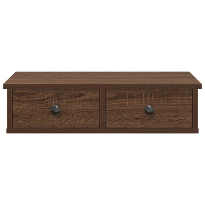 vidaXL Wandregal mit Schubladen Braun Eiche 60x28x15 cm Holzwerkstoff