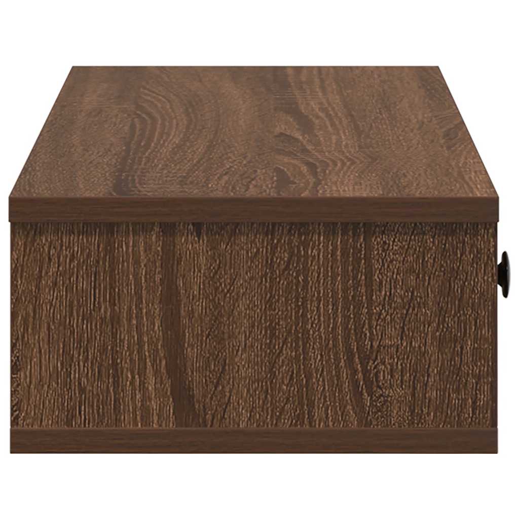 vidaXL Wandregal mit Schubladen Braun Eiche 60x28x15 cm Holzwerkstoff