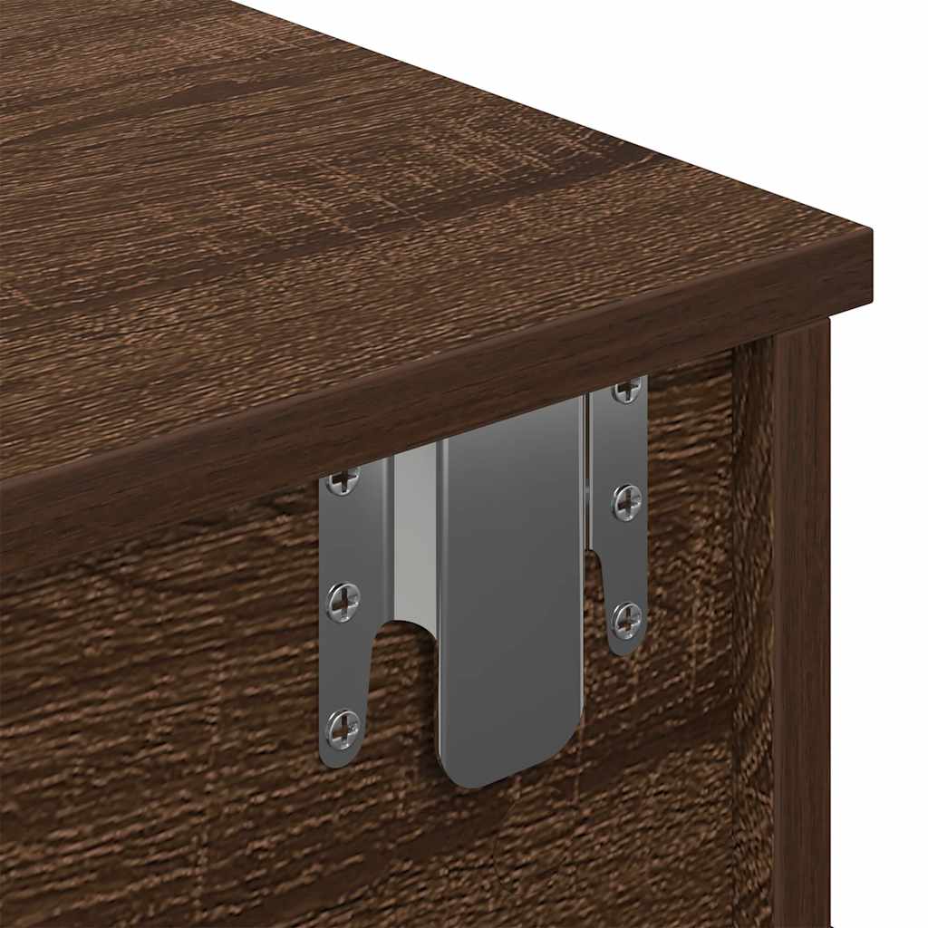 vidaXL Wandregal mit Schubladen Braun Eiche 60x28x15 cm Holzwerkstoff