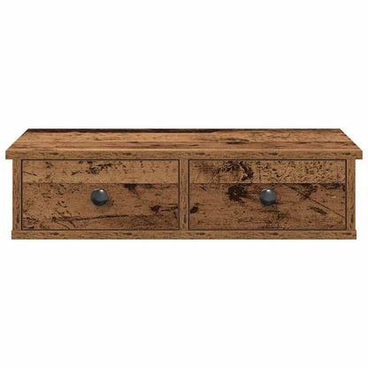 vidaXL Étagère murale avec tiroirs aspect bois de récupération 60x28x15 cm Bois d'ingénierie