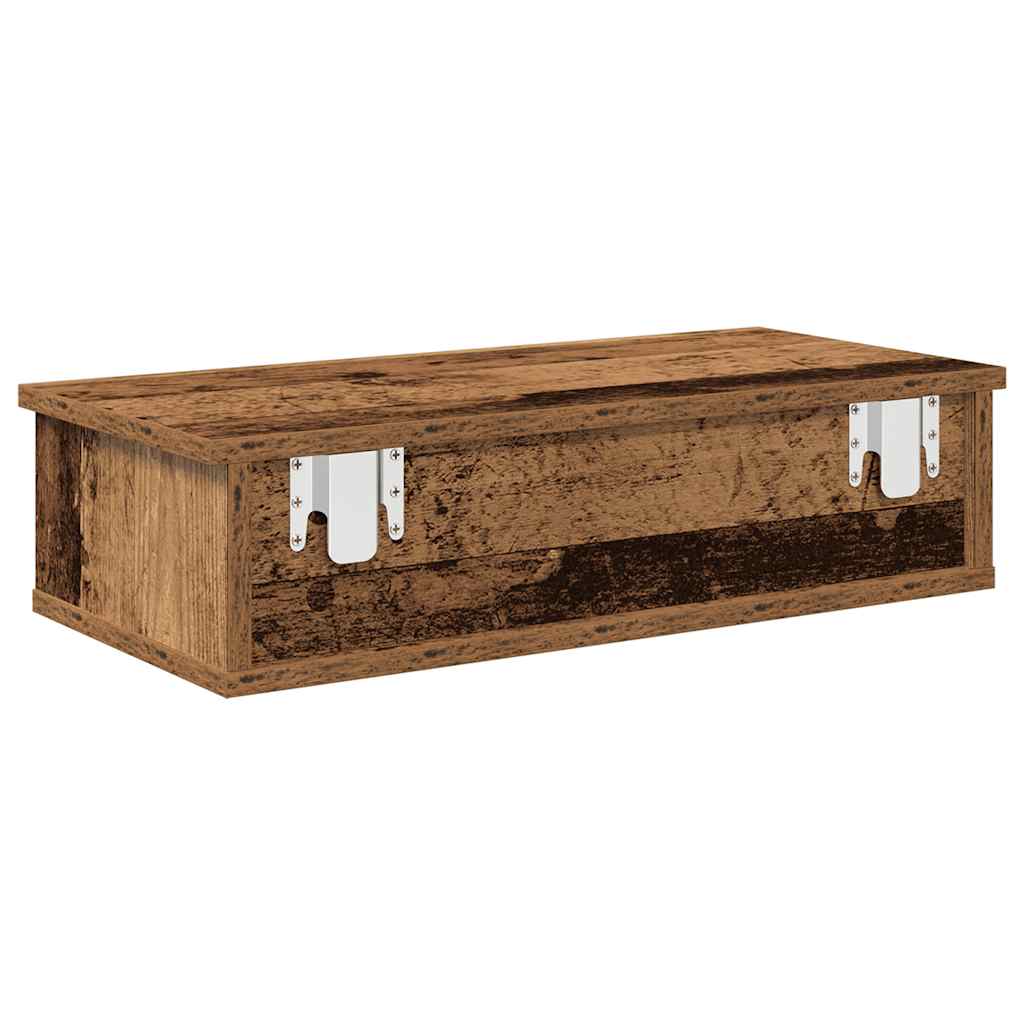 Wandregal mit Schubladen Altholz-Optik 60x28x15cm Holzwerkstoff