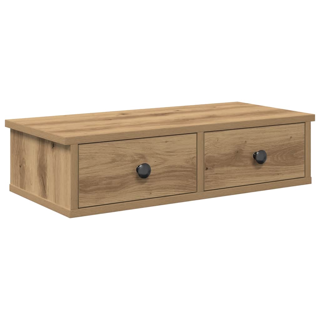 vidaXL Étagère murale avec tiroirs Chêne artisanal 60x28x15 cm Bois d'ingénierie