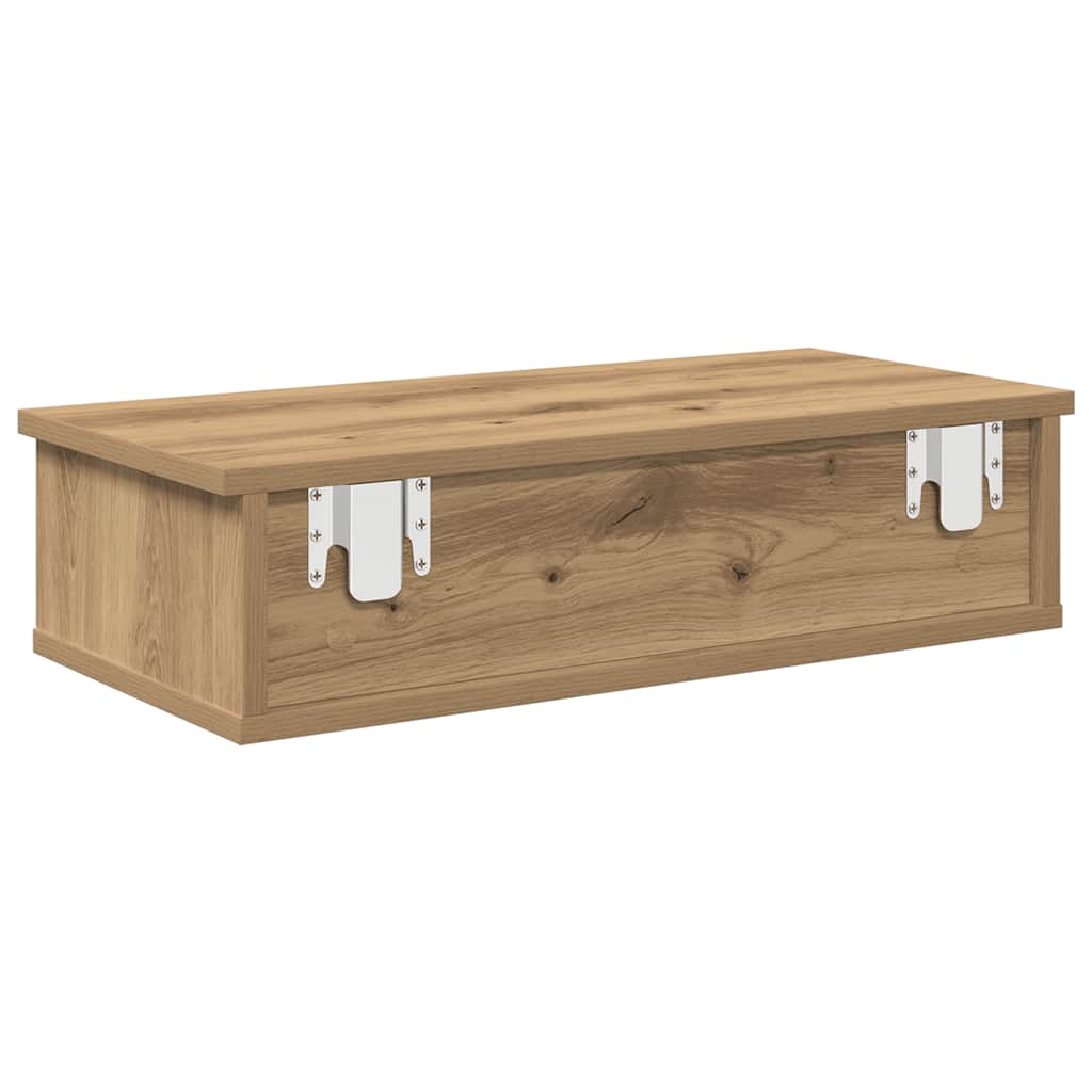 vidaXL Étagère murale avec tiroirs Chêne artisanal 60x28x15 cm Bois d'ingénierie