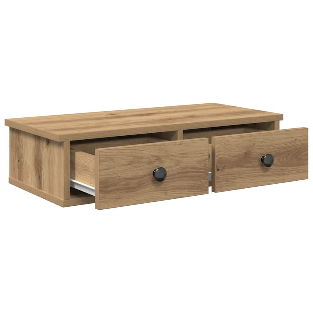 vidaXL Étagère murale avec tiroirs Chêne artisanal 60x28x15 cm Bois d'ingénierie