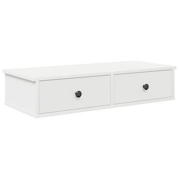 vidaXL Wandregal mit Schubladen Weiß 80x34x17 cm Holzwerkstoff