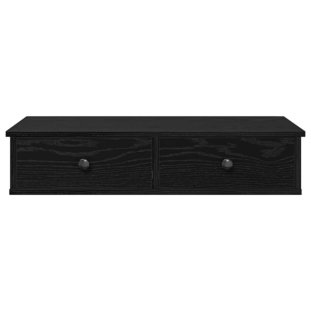 vidaXL Wandregal mit Schubladen Schwarz 80x31x17 cm Holzwerkstoff